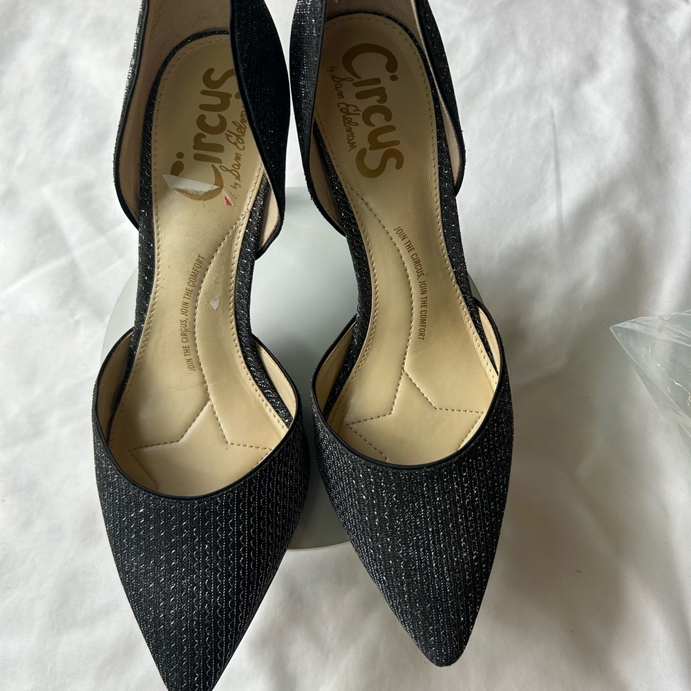 Circus by Sam Edelman Black Sparkle Pointed D'Orsay Pumps